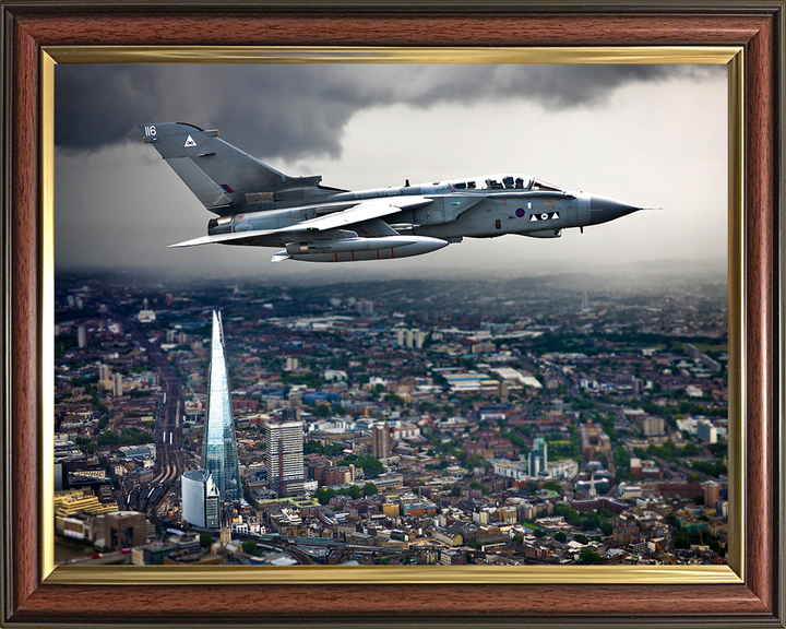 RAF Tornado GR4 Over London Photo Print Royal Air Force Aircraft Wall Art Aviation Decor Poster Posters, Prints, & Visual Artwork Hampshire Prints 10 x 8 Classic Frame No