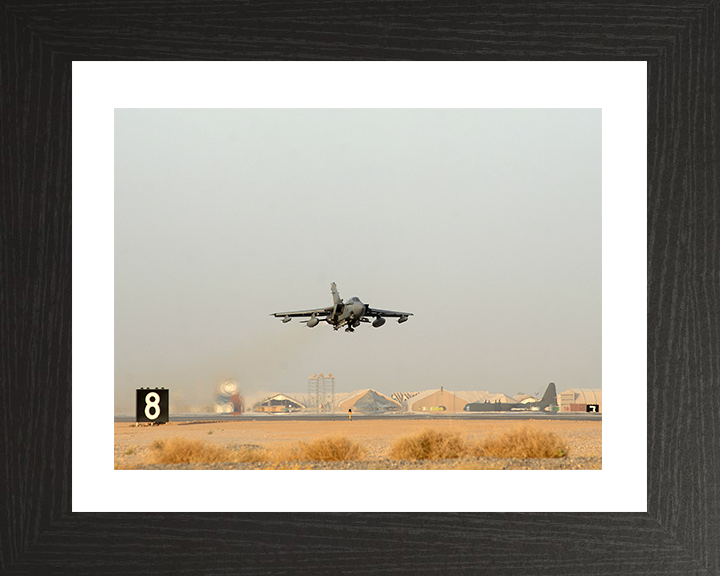 RAF Tornado GR4 Takeoff from Kandahar Photo Print Royal Air Force Aircraft Wall Art Aviation Decor Posters, Prints, & Visual Artwork Hampshire Prints 10 x 8 Black Frame Yes
