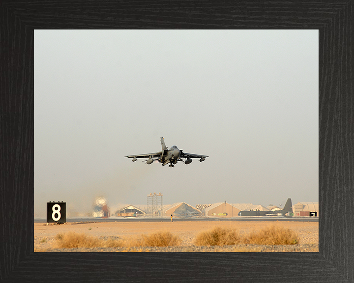 RAF Tornado GR4 Takeoff from Kandahar Photo Print Royal Air Force Aircraft Wall Art Aviation Decor Posters, Prints, & Visual Artwork Hampshire Prints 10 x 8 Black Frame No