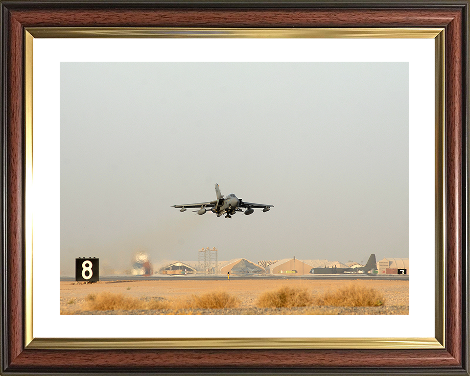 RAF Tornado GR4 Takeoff from Kandahar Photo Print Royal Air Force Aircraft Wall Art Aviation Decor Posters, Prints, & Visual Artwork Hampshire Prints 10 x 8 Classic Frame Yes