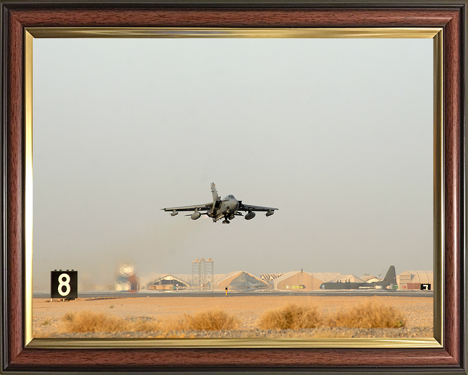 RAF Tornado GR4 Takeoff from Kandahar Photo Print Royal Air Force Aircraft Wall Art Aviation Decor Posters, Prints, & Visual Artwork Hampshire Prints 10 x 8 Classic Frame No