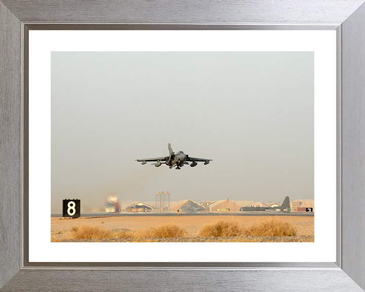 RAF Tornado GR4 Takeoff from Kandahar Photo Print Royal Air Force Aircraft Wall Art Aviation Decor Posters, Prints, & Visual Artwork Hampshire Prints 10 x 8 Silver Frame Yes