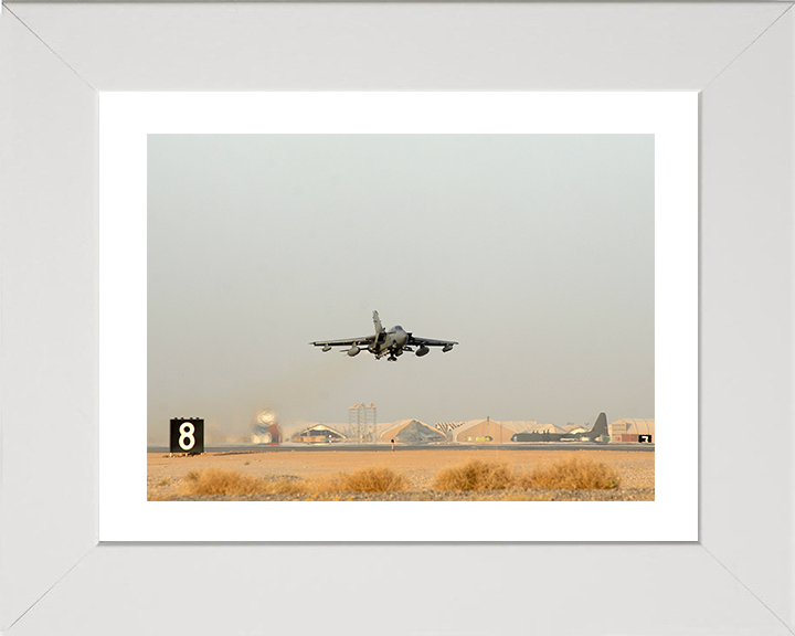 RAF Tornado GR4 Takeoff from Kandahar Photo Print Royal Air Force Aircraft Wall Art Aviation Decor Posters, Prints, & Visual Artwork Hampshire Prints 10 x 8 White Frame Yes