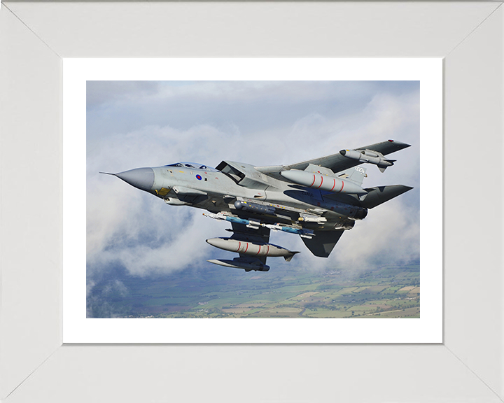 RAF Tornado GR4 from A IX(B) Sqn Royal Air Force Aircraft Photo Print Wall Art Aviation Decor UK Posters, Prints, & Visual Artwork Hampshire Prints 10 x 8 White Frame Yes