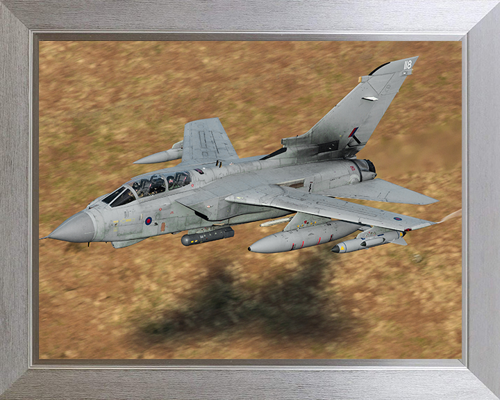 RAF Tornado GR4 from RAF Marham Photo Print Royal Air Force Aircraft Wall Art Aviation Decor Poster Posters, Prints, & Visual Artwork Hampshire Prints 10 x 8 Silver Frame No
