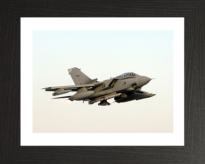 RAF Tornado GR4 in Flight Over Afghanistan 2010 Royal Air Force Aircraft Photo Print Wall Art Aviation Decor UK Posters, Prints, & Visual Artwork Hampshire Prints 10 x 8 Black Frame Yes