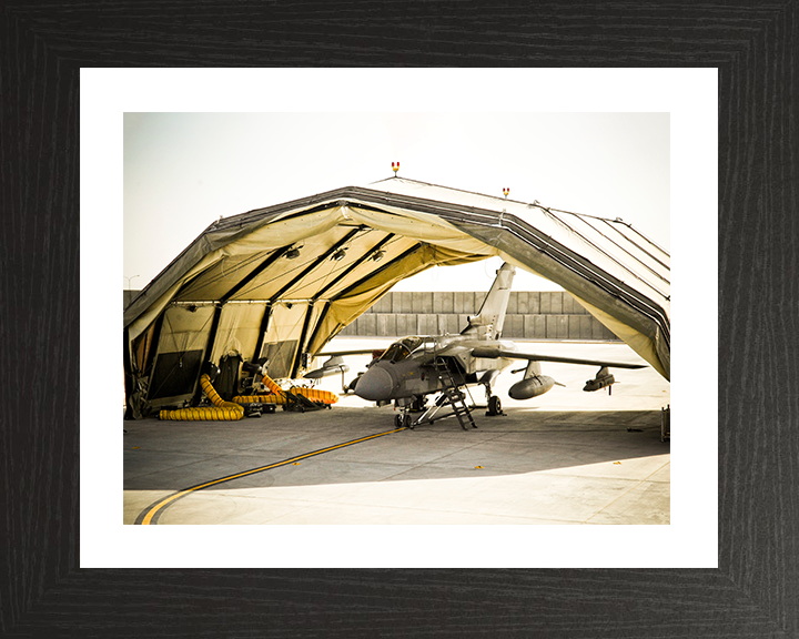 RAF Tornado GR4 in a Rubb Hangar Photo Print Royal Air Force Aircraft Wall Art Aviation Decor Posters, Prints, & Visual Artwork Hampshire Prints 10 x 8 Black Frame Yes