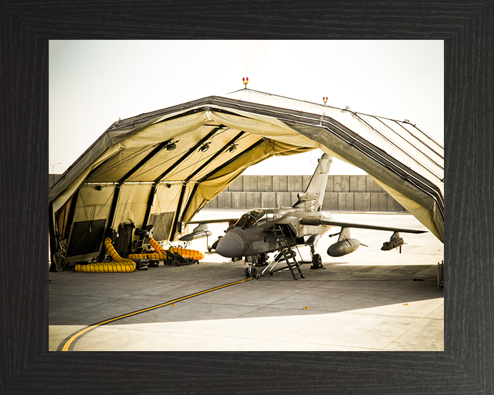 RAF Tornado GR4 in a Rubb Hangar Photo Print Royal Air Force Aircraft Wall Art Aviation Decor Posters, Prints, & Visual Artwork Hampshire Prints 10 x 8 Black Frame No