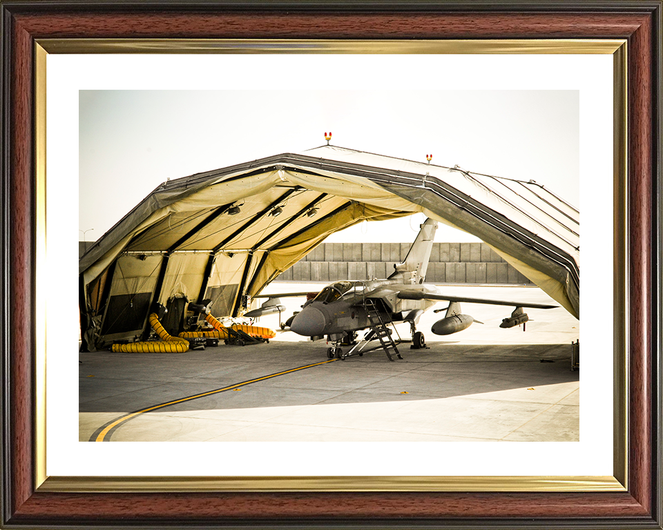 RAF Tornado GR4 in a Rubb Hangar Photo Print Royal Air Force Aircraft Wall Art Aviation Decor Posters, Prints, & Visual Artwork Hampshire Prints 10 x 8 Classic Frame Yes