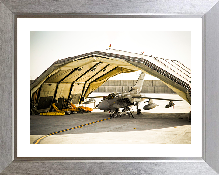 RAF Tornado GR4 in a Rubb Hangar Photo Print Royal Air Force Aircraft Wall Art Aviation Decor Posters, Prints, & Visual Artwork Hampshire Prints 10 x 8 Silver Frame Yes