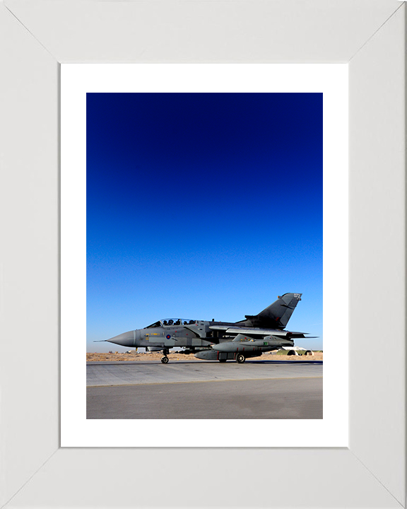 RAF Tornado GR4 on a Runway 2009 Photo Print Royal Air Force Aircraft Wall Art Aviation Decor Poster Posters, Prints, & Visual Artwork Hampshire Prints 10 x 8 White Frame Yes