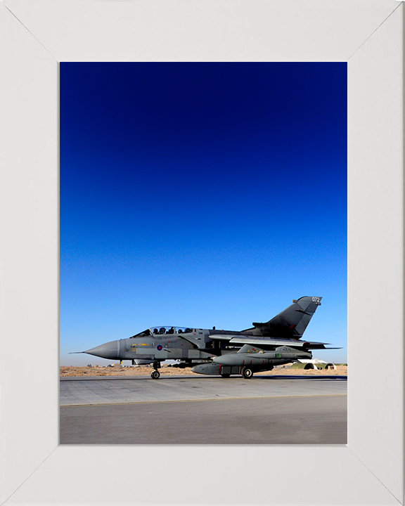 RAF Tornado GR4 on a Runway 2009 Photo Print Royal Air Force Aircraft Wall Art Aviation Decor Poster Posters, Prints, & Visual Artwork Hampshire Prints 10 x 8 White Frame No