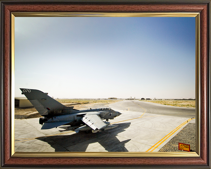 RAF Tornado GR4 on a runway in Afghanistan Royal Air Force Aircraft Photo Print Wall Art Aviation Decor UK Posters, Prints, & Visual Artwork Hampshire Prints 10 x 8 Classic Frame No