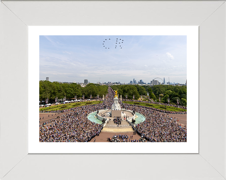 RAF Typhoon Display Team over Buckingham Palace Photo Print Royal Air Force Aircraft Wall Art Aviation Decor Posters, Prints, & Visual Artwork Hampshire Prints 10 x 8 White Frame Yes