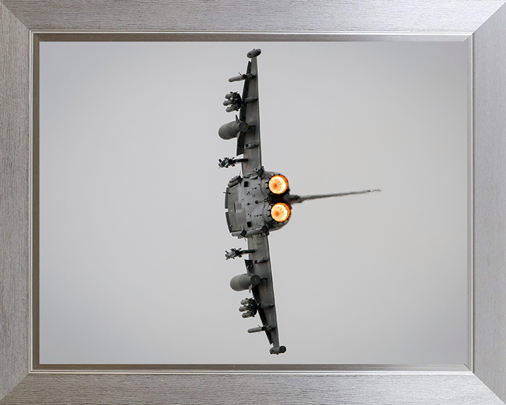 RAF Typhoon FGR4 over RAF Fairford Royal Air Force Aircraft Photo Print Wall Art Aviation Decor UK Posters, Prints, & Visual Artwork Hampshire Prints 10 x 8 Silver Frame No