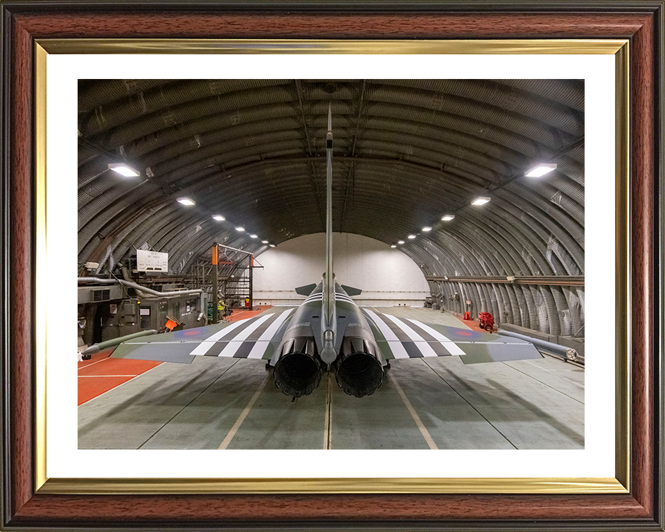 RAF Typhoon in a hanger Photo Print Royal Air Force Aircraft Wall Art Aviation Decor Poster Posters, Prints, & Visual Artwork Hampshire Prints 10 x 8 Classic Frame Yes