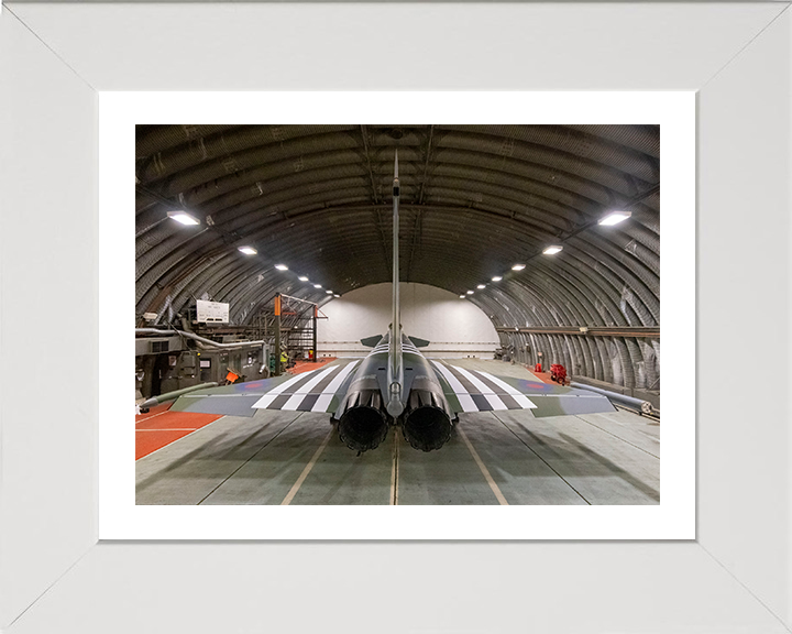 RAF Typhoon in a hanger Photo Print Royal Air Force Aircraft Wall Art Aviation Decor Poster Posters, Prints, & Visual Artwork Hampshire Prints 10 x 8 White Frame Yes