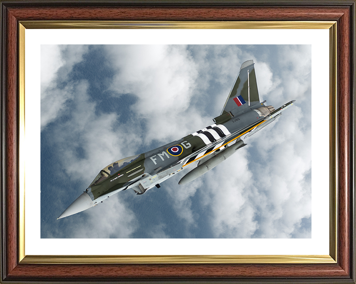 RAF Typhoon Jet Flying Photo Print Royal Air Force Aircraft Wall Art Aviation Decor Poster Posters, Prints, & Visual Artwork Hampshire Prints 10 x 8 Classic Frame Yes