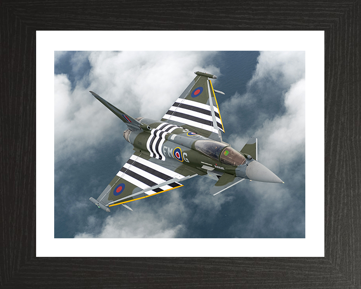 RAF Typhoon Jet in flight Photo Print Royal Air Force Aircraft Wall Art Aviation Decor Poster Posters, Prints, & Visual Artwork Hampshire Prints 10 x 8 Black Frame Yes