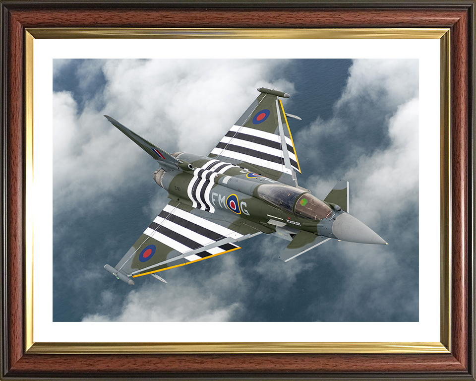 RAF Typhoon Jet in flight Photo Print Royal Air Force Aircraft Wall Art Aviation Decor Poster Posters, Prints, & Visual Artwork Hampshire Prints 10 x 8 Classic Frame Yes