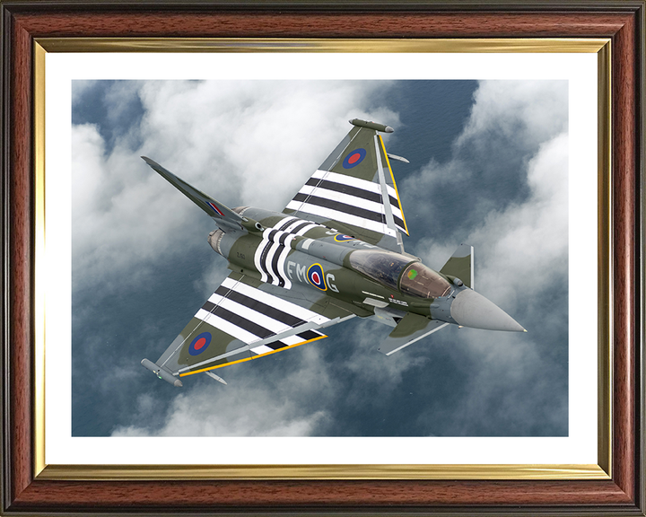 RAF Typhoon Jet in flight Photo Print Royal Air Force Aircraft Wall Art Aviation Decor Poster Posters, Prints, & Visual Artwork Hampshire Prints 10 x 8 Classic Frame Yes