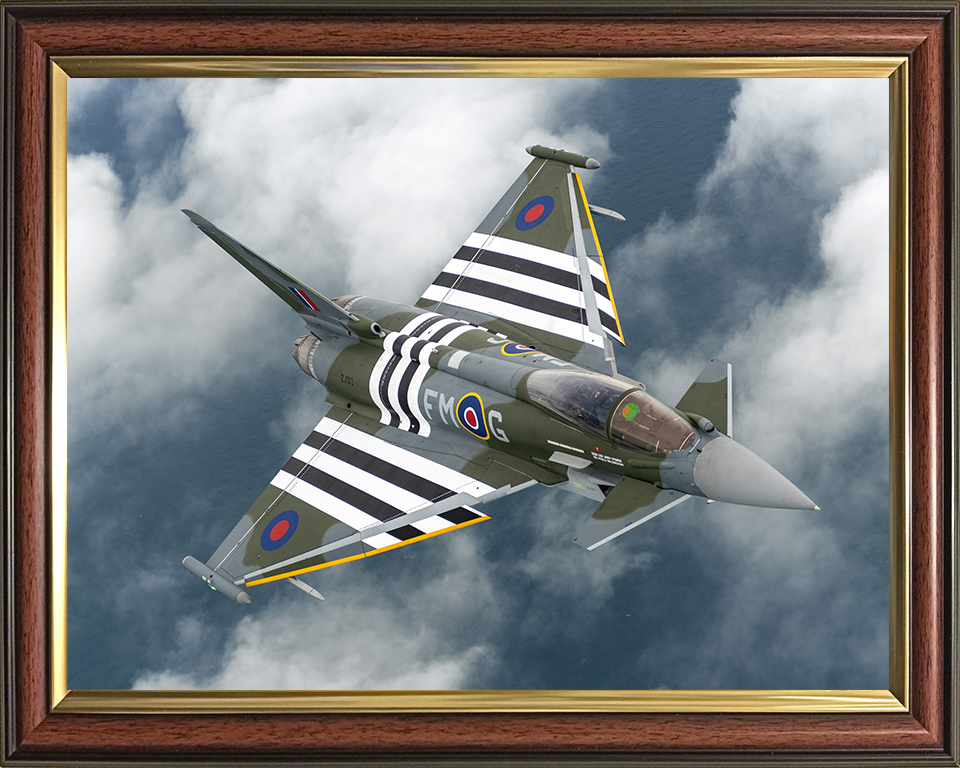 RAF Typhoon Jet in flight Photo Print Royal Air Force Aircraft Wall Art Aviation Decor Poster Posters, Prints, & Visual Artwork Hampshire Prints 10 x 8 Classic Frame No