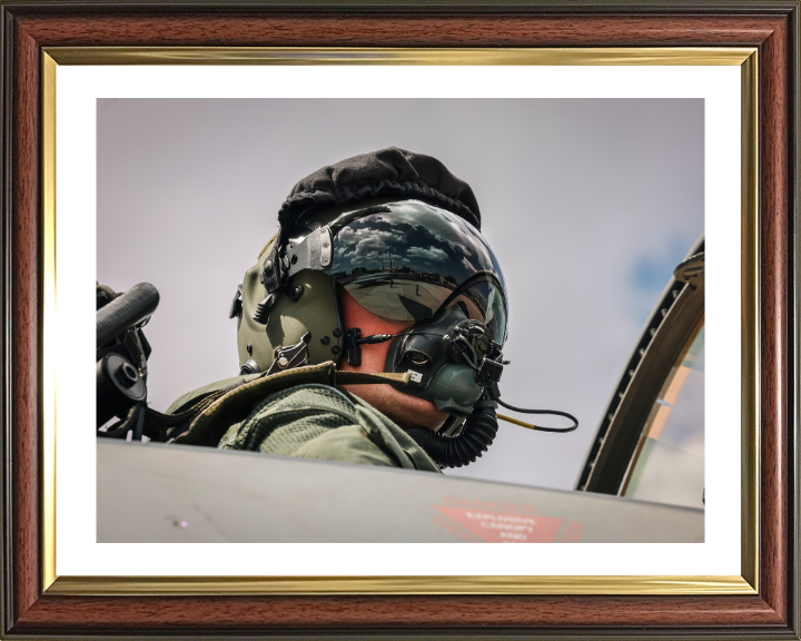 RAF Typhoon Pilot Royal Air Force RAF Aviation Photo Print Wall Art Aviation Decor UK Posters, Prints, & Visual Artwork Hampshire Prints 10 x 8 Classic Frame Yes
