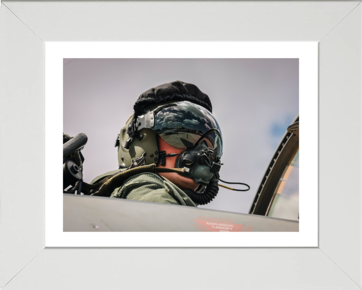 RAF Typhoon Pilot Royal Air Force RAF Aviation Photo Print Wall Art Aviation Decor UK Posters, Prints, & Visual Artwork Hampshire Prints 10 x 8 White Frame Yes