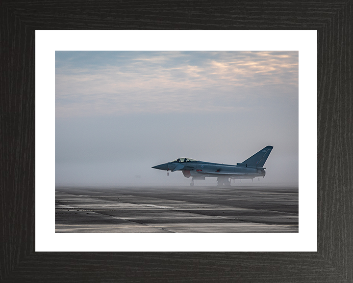 RAF Typhoon at RAF Coningsby Photo Print Royal Air Force Aircraft Wall Art Aviation Decor Posters, Prints, & Visual Artwork Hampshire Prints 10 x 8 Black Frame Yes
