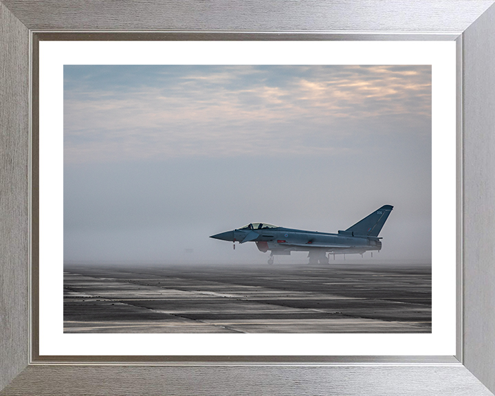 RAF Typhoon at RAF Coningsby Photo Print Royal Air Force Aircraft Wall Art Aviation Decor Posters, Prints, & Visual Artwork Hampshire Prints 10 x 8 Silver Frame Yes