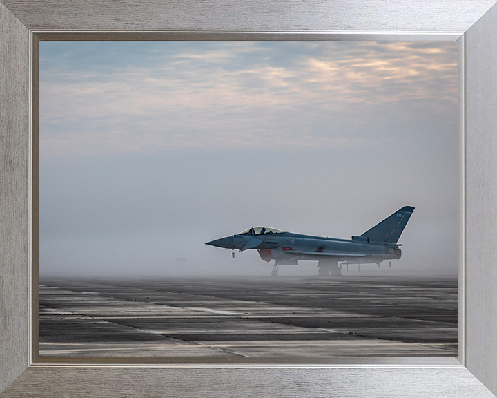 RAF Typhoon at RAF Coningsby Photo Print Royal Air Force Aircraft Wall Art Aviation Decor Posters, Prints, & Visual Artwork Hampshire Prints 10 x 8 Silver Frame No