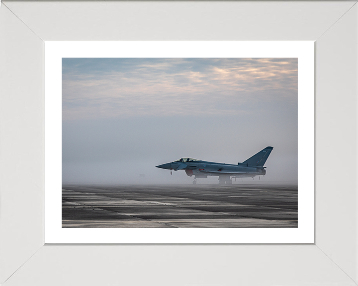 RAF Typhoon at RAF Coningsby Photo Print Royal Air Force Aircraft Wall Art Aviation Decor Posters, Prints, & Visual Artwork Hampshire Prints 10 x 8 White Frame Yes