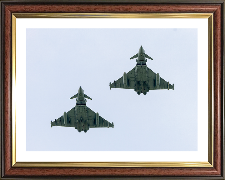 RAF Typhoons From Below Photo Print Royal Air Force Aircraft Wall Art Aviation Decor Poster Posters, Prints, & Visual Artwork Hampshire Prints 10 x 8 Classic Frame Yes