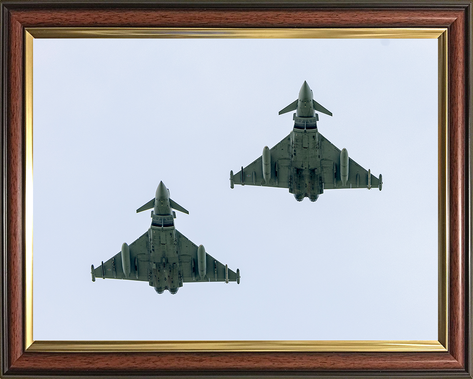 RAF Typhoons From Below Photo Print Royal Air Force Aircraft Wall Art Aviation Decor Poster Posters, Prints, & Visual Artwork Hampshire Prints 10 x 8 Classic Frame No