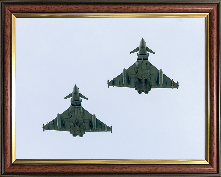 RAF Typhoons From Below Photo Print Royal Air Force Aircraft Wall Art Aviation Decor Poster Posters, Prints, & Visual Artwork Hampshire Prints 10 x 8 Classic Frame No