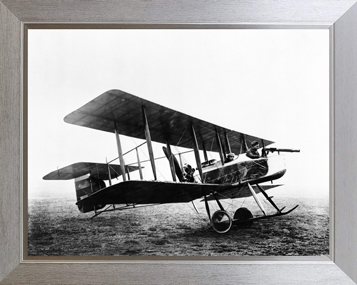 RAF Vickers FB5 Gunbus 1915 Photo Print Royal Air Force Aircraft Wall Art Aviation Decor Poster Posters, Prints, & Visual Artwork Hampshire Prints 10 x 8 Silver Frame No