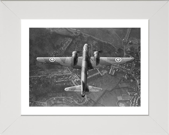 RAF Vickers Wellington bomber in Flight Photo Print Royal Air Force Aircraft Wall Art Aviation Decor Posters, Prints, & Visual Artwork Hampshire Prints 10 x 8 White Frame Yes
