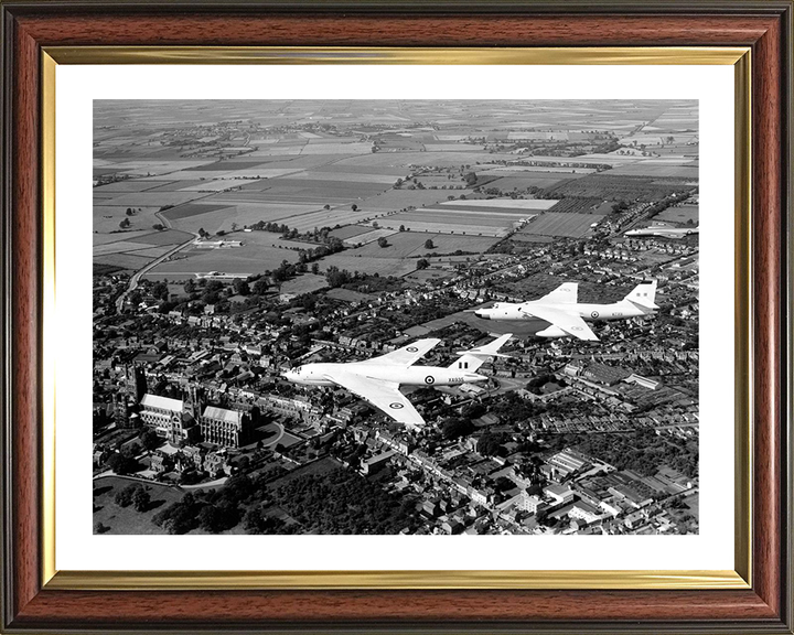 RAF Victor Valliant B and Canberra Over Ely Cathedral Photo Print Royal Air Force Aircraft Wall Art Posters, Prints, & Visual Artwork Hampshire Prints 10 x 8 Classic Frame Yes