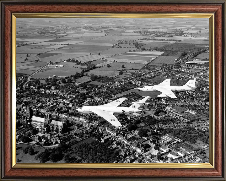 RAF Victor Valliant B and Canberra Over Ely Cathedral Photo Print Royal Air Force Aircraft Wall Art Posters, Prints, & Visual Artwork Hampshire Prints 10 x 8 Classic Frame No