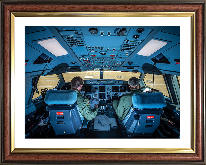 RAF Voyager Cockpit With Pilots 2020 Photo Print Royal Air Force Wall Art Decor Poster Posters, Prints, & Visual Artwork Hampshire Prints 10 x 8 Classic Frame Yes