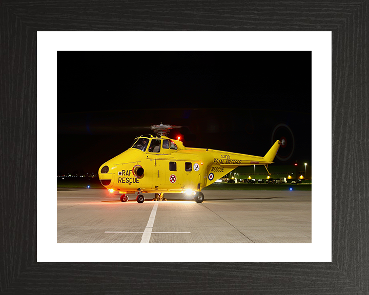 RAF Westland Whirlwind HAR10 at Night Northolt 2022 Photo Print Royal Air Force Aircraft Helicopter Wall Art Posters, Prints, & Visual Artwork Hampshire Prints 10 x 8 Black Frame Yes