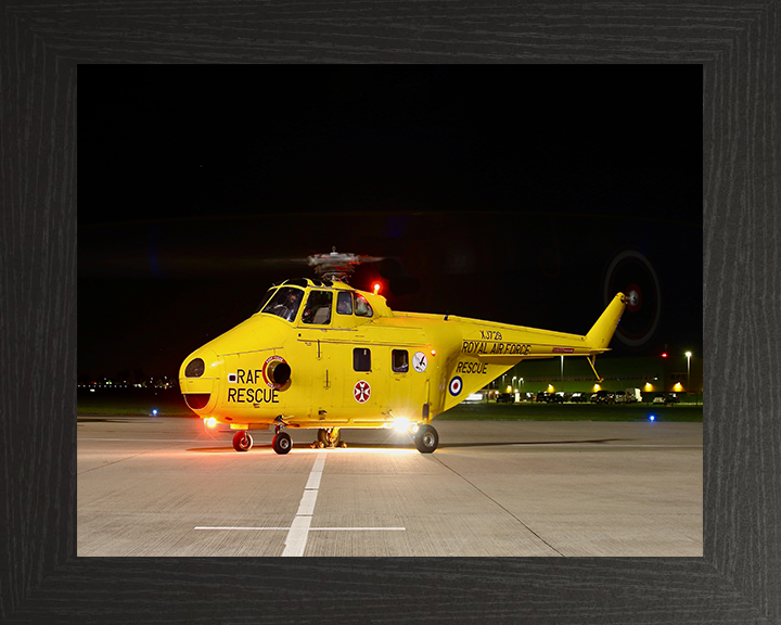RAF Westland Whirlwind HAR10 at Night Northolt 2022 Photo Print Royal Air Force Aircraft Helicopter Wall Art Posters, Prints, & Visual Artwork Hampshire Prints 10 x 8 Black Frame No