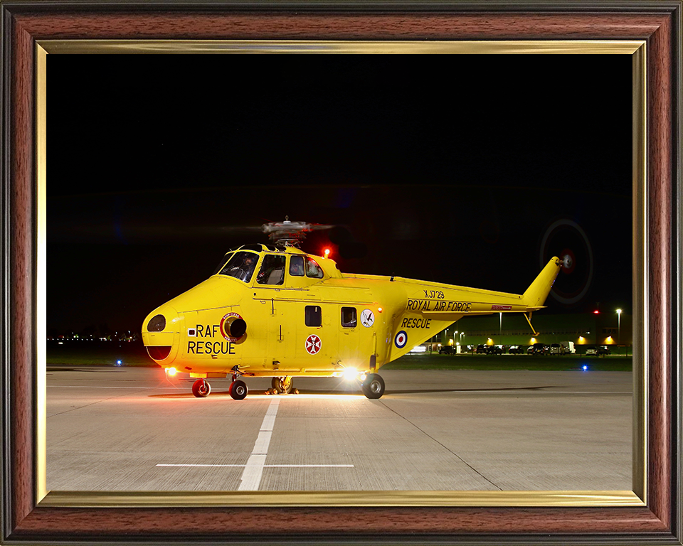 RAF Westland Whirlwind HAR10 at Night Northolt 2022 Photo Print Royal Air Force Aircraft Helicopter Wall Art Posters, Prints, & Visual Artwork Hampshire Prints 10 x 8 Classic Frame No
