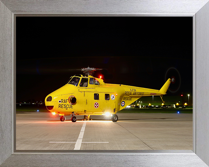 RAF Westland Whirlwind HAR10 at Night Northolt 2022 Photo Print Royal Air Force Aircraft Helicopter Wall Art Posters, Prints, & Visual Artwork Hampshire Prints 10 x 8 Silver Frame No