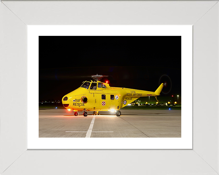 RAF Westland Whirlwind HAR10 at Night Northolt 2022 Photo Print Royal Air Force Aircraft Helicopter Wall Art Posters, Prints, & Visual Artwork Hampshire Prints 10 x 8 White Frame Yes