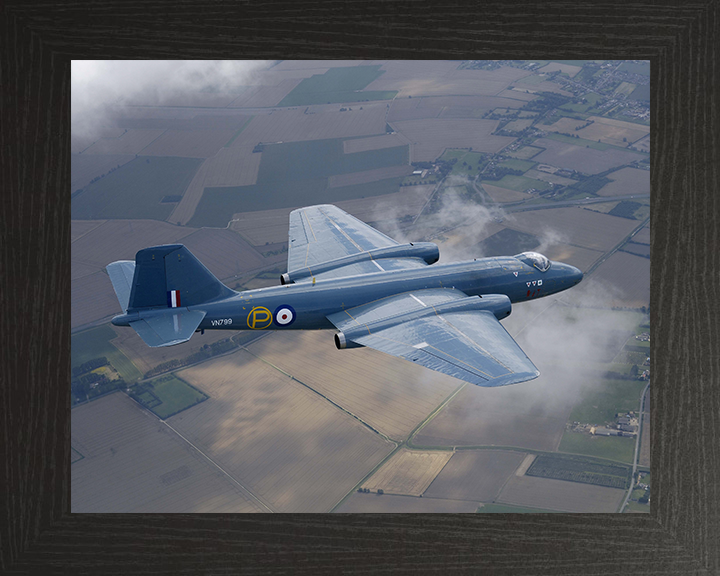 RAF Canberra in flight Photo Print Royal Air Force Aircraft Wall Art Aviation Military Decor Posters, Prints, & Visual Artwork Hampshire Prints 10 x 8 Black Frame No