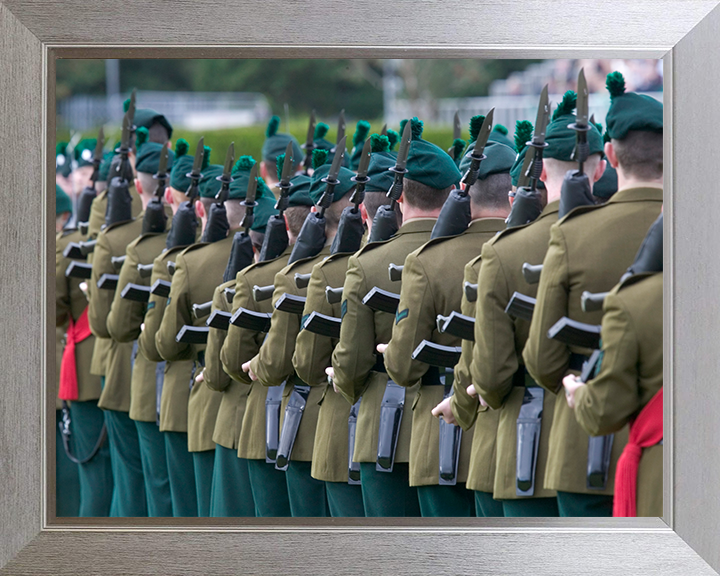 British Army Irish Guards on Parade Photo Print Wall Art Military Decor Poster Posters, Prints, & Visual Artwork Hampshire Prints 10 x 8 Silver Frame No