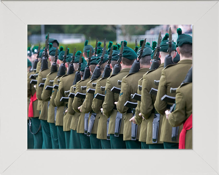 British Army Irish Guards on Parade Photo Print Wall Art Military Decor Poster Posters, Prints, & Visual Artwork Hampshire Prints 10 x 8 White Frame No