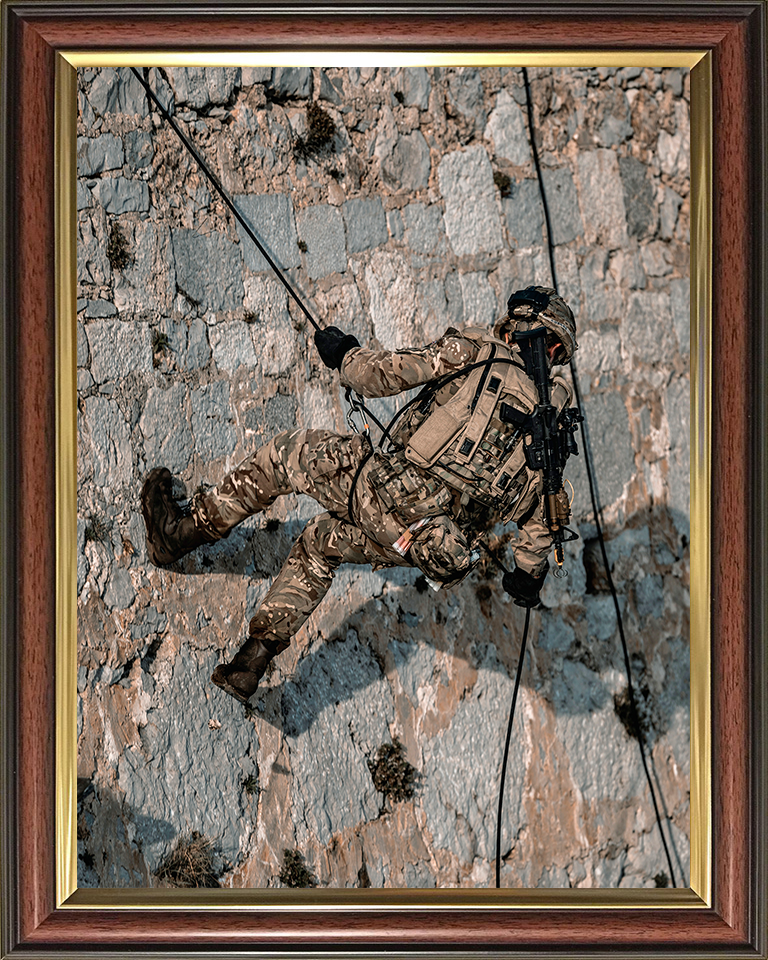 Royal Marine Commando Abseiling Photo Print - 43 Commando Posters, Prints, & Visual Artwork Hampshire Prints 10 x 8 Classic Frame No