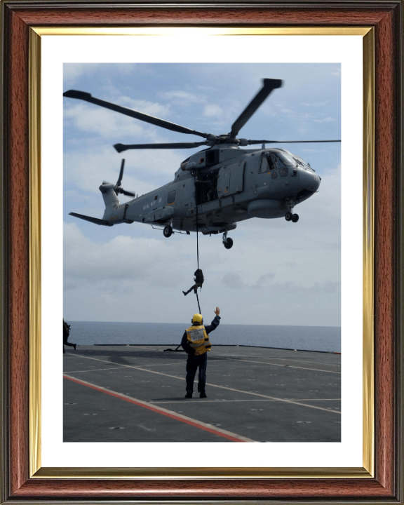 Royal Marine Commando Fast Roping to a Flight Deck Photo Print - 40 Commando Posters, Prints, & Visual Artwork Hampshire Prints